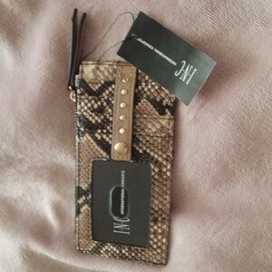 Camel Snake Skin  10- slot mini wallet